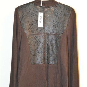 Sky Clothing Brand M NWT Wrap Jacket Knit Leather